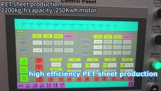 1200kg/h PET 생산, 250Kwh 모터