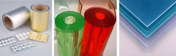 주문 부드러운 Pvc 시트 만드는 기계 플라스틱 판 생산 라인 400kg/h online manufacture
