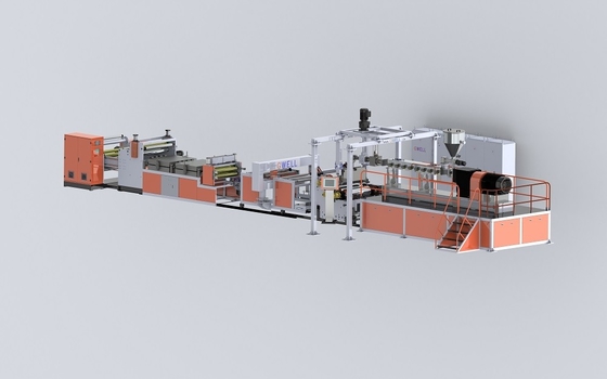 주문 쌍 나사 PET 플라스틱 엽 extruder 라인 0.15 - 2mm 엽 두께 3층 코엑스트루션 online manufacture