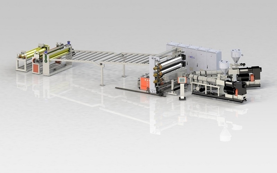 주문 딱딱한 PVC 엽 진압 기계 라인 PVC 보드 생산 라인 550KG/H online manufacture