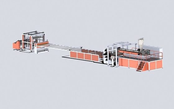 주문 0.4mm 투명 PVC 엽 extrusion 생산 라인 싱글 스크루 extruder online manufacture