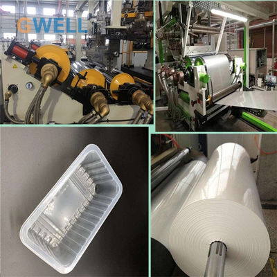 주문 80% 재활용 재료 4층 공동 압출 및 800-1500mm 폭의 열성형용 PP 블리스터 시트 압출 라인 online manufacture